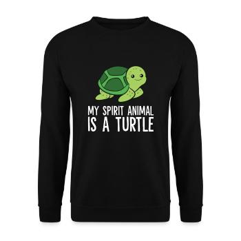 My Spirit Animal Is A Turtle Love Turtles - Unisex Sweatshirt - black - Front - Alina (178cm) & Michal (187cm)