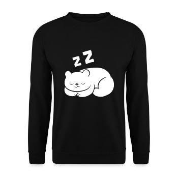 Ours polaire endormi Ours polaire arctique fatigué - Sweat-shirt Unisexe - noir - Devant - Alina (178cm) & Michal (187cm)