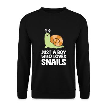 Just a Boy Who Loves Snails - Unisex Sweatshirt - black - Front - Alina (178cm) & Michal (187cm)