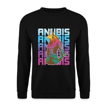 Egyptian god Anubis Egypt - Unisex Sweatshirt - black - Front - Alina (178cm) & Michal (187cm)
