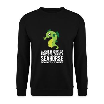 Sei immer du selbst, außer du kannst ein - Unisex Pullover - Schwarz - Vorne - Alina (178cm) & Michal (187cm)