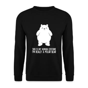 This Is My Human Costume I'm Really A Polar Bear - Unisex Sweatshirt - black - Front - Alina (178cm) & Michal (187cm)