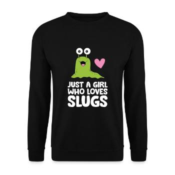Just a Girl Who Loves Slugs - Unisex Sweatshirt - black - Front - Alina (178cm) & Michal (187cm)