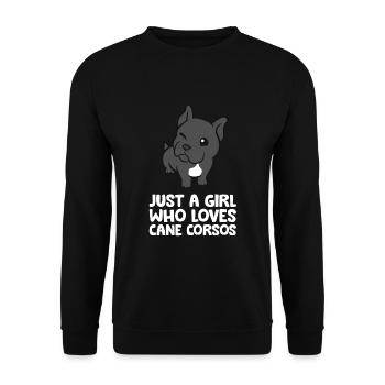 Juste une fille qui aime Cane Corsos Mastiff italien - Sweat-shirt Unisexe - noir - Devant - Alina (178cm) & Michal (187cm)