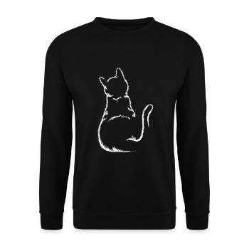 Cats Silhouette Kitten Cat - Unisex Sweatshirt - black - Front - Alina (178cm) & Michal (187cm)
