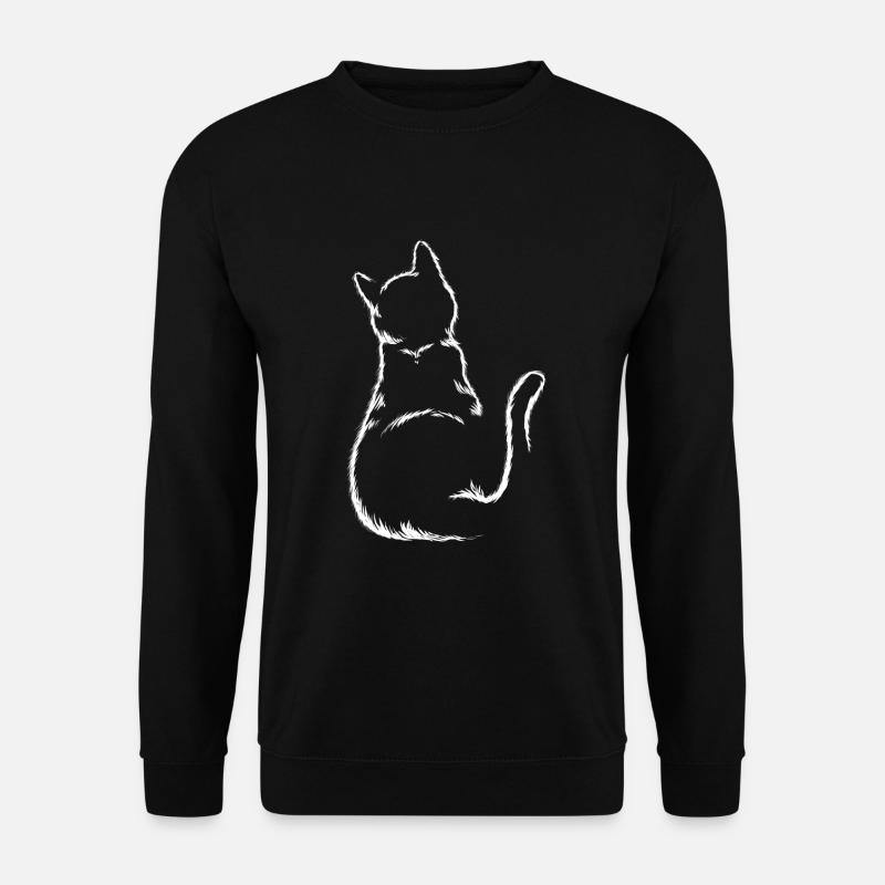 Cats Silhouette Kitten Cat - Unisex Sweatshirt - black