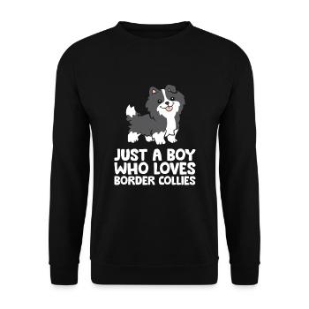 Juste un garçon qui aime les Border Collies - Sweat-shirt Unisexe - noir - Devant - Alina (178cm) & Michal (187cm)