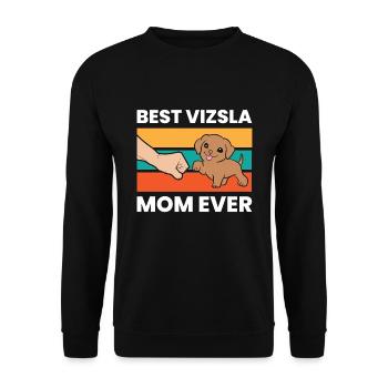 Chien Vizsla hongrois Meilleure maman Vizsla de tous les temps - Sweat-shirt Unisexe - noir - Devant - Alina (178cm) & Michal (187cm)