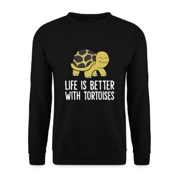 Tortoises As Pets Life Is Better With Tortoises - Unisex Sweatshirt - black - Front - Alina (178cm) & Michal (187cm)