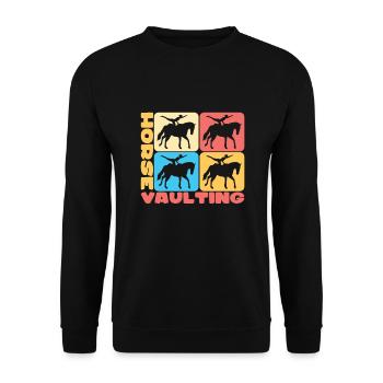 Chevaux Saut Cavaliers - Sweat-shirt Unisexe - noir - Devant - Alina (178cm) & Michal (187cm)