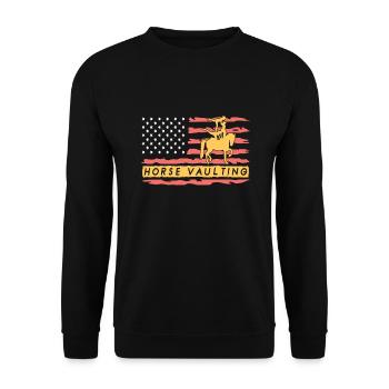 Horses Vaulting America Riding - Unisex Sweatshirt - black - Front - Alina (178cm) & Michal (187cm)