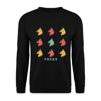 Foxes Fuchs Tier Rotfuchs - Unisex Pullover - Schwarz - Vorne - Alina (178cm) & Michal (187cm)