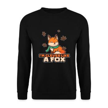 Clever Like A Fox Fuchs Tier Rotfuchs - Unisex Pullover - Schwarz - Vorne - Alina (178cm) & Michal (187cm)