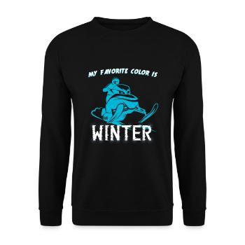 Favorite Color Schneemobil Snowmobile - Unisex Sweatshirt - black - Front - Alina (178cm) & Michal (187cm)