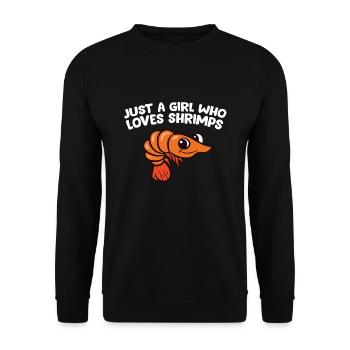 Juste une fille qui aime les crevettes - Sweat-shirt Unisexe - noir - Devant - Alina (178cm) & Michal (187cm)