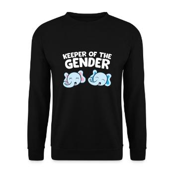 Keeper Of The Gender Pregnancy Gender Reveal - Unisex Pullover - Schwarz - Vorne - Alina (178cm) & Michal (187cm)