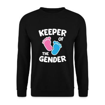 Keeper Of The Gender Pregnancy Gender Reveal - Unisex Pullover - Schwarz - Vorne - Alina (178cm) & Michal (187cm)