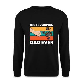 Best Scorpion Dad Ever - Unisex Pullover - Schwarz - Vorne - Alina (178cm) & Michal (187cm)