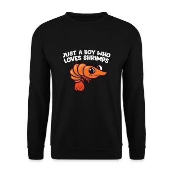 Juste un garçon qui aime les crevettes - Sweat-shirt Unisexe - noir - Devant - Alina (178cm) & Michal (187cm)