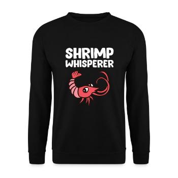 Shrimp Whisperer Seafood Love Shrimps - Unisex Pullover - Schwarz - Vorne - Alina (178cm) & Michal (187cm)