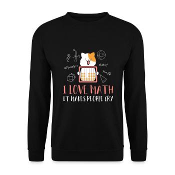 I Love Math Kitten Cats - Unisex Sweatshirt - black - Front - Alina (178cm) & Michal (187cm)