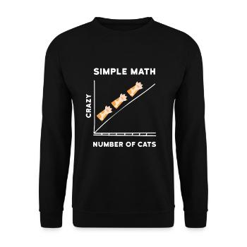 Simple Math Kitten Cats - Unisex Sweatshirt - black - Front - Alina (178cm) & Michal (187cm)