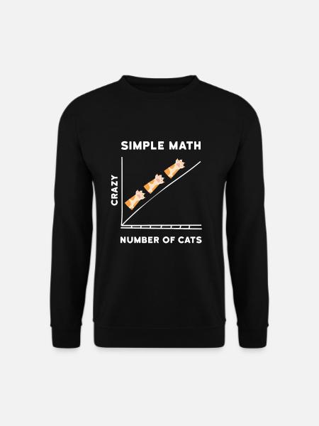 Simple Math Kitten Cats - Unisex Sweatshirt - black