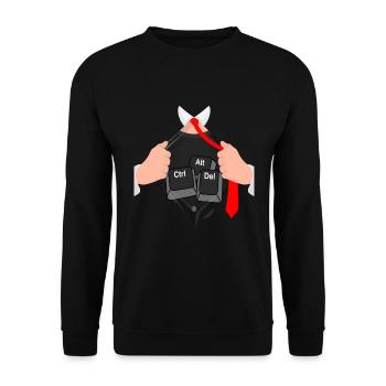 Ctrl Alt Del Hack Informatiker Computer - Unisex Pullover - Schwarz - Vorne - Alina (178cm) & Michal (187cm)
