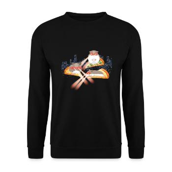 Laser Guinea Pig Pizza Space - Unisex Sweatshirt - black - Front - Alina (178cm) & Michal (187cm)