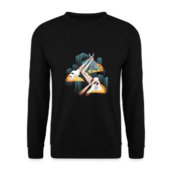 Laser Rabbits Pizza Easter Space - Unisex Sweatshirt - black - Front - Alina (178cm) & Michal (187cm)