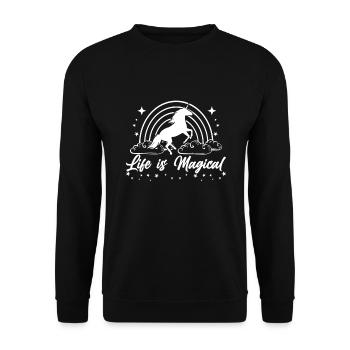 La vie est magique Enfants filles - Sweat-shirt Unisexe - noir - Devant - Alina (178cm) & Michal (187cm)