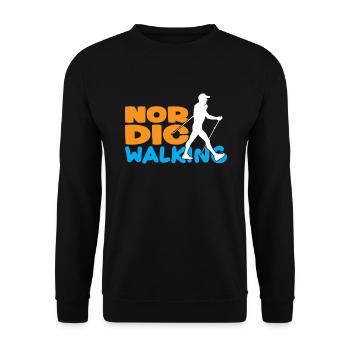 Nordic Walking Sports Walking - Unisex Sweatshirt - black - Front - Alina (178cm) & Michal (187cm)