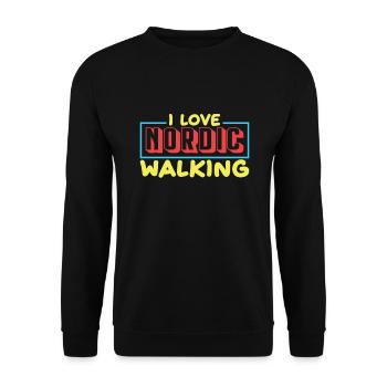 J’adore la marche nordique sportive Spazieren - Sweat-shirt Unisexe - noir - Devant - Alina (178cm) & Michal (187cm)