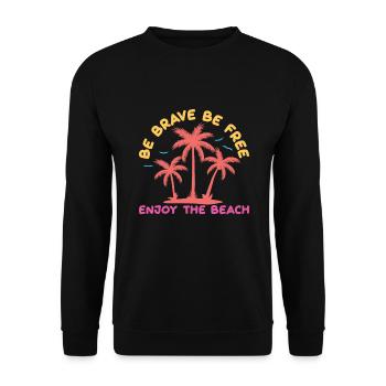 Enjoy The Beach Beach Holiday Surfers - Unisex Sweatshirt - black - Front - Alina (178cm) & Michal (187cm)