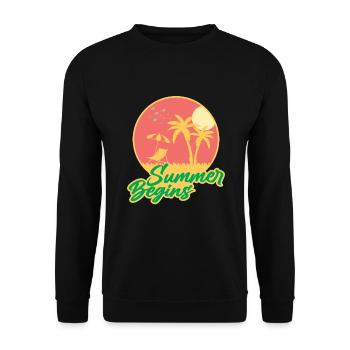 L’été commence à la plage Surfeur de vacances - Sweat-shirt Unisexe - noir - Devant - Alina (178cm) & Michal (187cm)