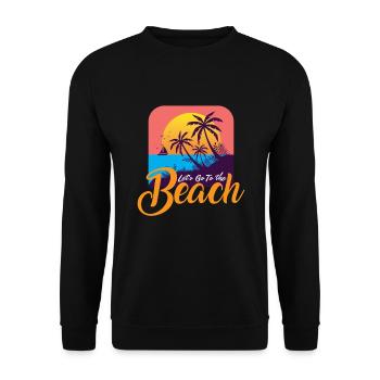 Go To The Beach Beach Holiday Surfer - Unisex Sweatshirt - black - Front - Alina (178cm) & Michal (187cm)
