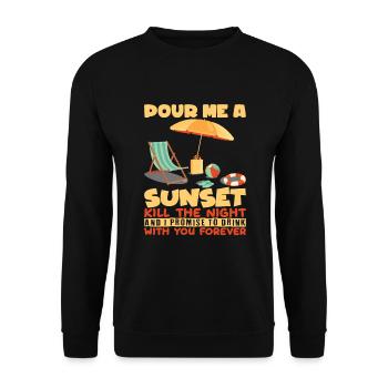 Pour Me A Sunset Beach Holiday - Sweat-shirt Unisexe - noir - Devant - Alina (178cm) & Michal (187cm)