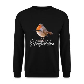 Schrotkehlchen Meme Vogel Rotkelhlchen - Unisex Pullover - Schwarz - Vorne - Alina (178cm) & Michal (187cm)