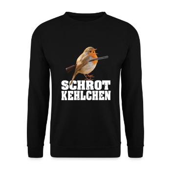 Schrotkehlchen Meme Vogel Rotkelhlchen - Unisex Pullover - Schwarz - Vorne - Alina (178cm) & Michal (187cm)