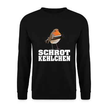 Schrotkehlchen Meme Vogel Rotkelhlchen - Unisex Pullover - Schwarz - Vorne - Alina (178cm) & Michal (187cm)