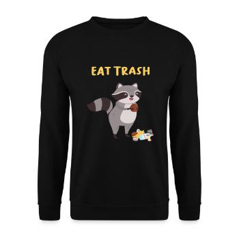 Eat Trash Waschbär Kinder - Unisex Pullover - Schwarz - Vorne - Alina (178cm) & Michal (187cm)