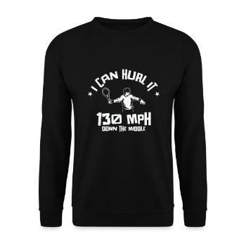 I Can Hurl It Down The Middle Tennis - Unisex Pullover - Schwarz - Vorne - Alina (178cm) & Michal (187cm)