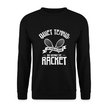 Quiet Tennis Like Regular Tennis Tennis - Unisex Pullover - Schwarz - Vorne - Alina (178cm) & Michal (187cm)