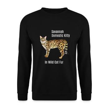 Savannah Cat Chaton domestique - Sweat-shirt Unisexe - noir - Devant - Alina (178cm) & Michal (187cm)