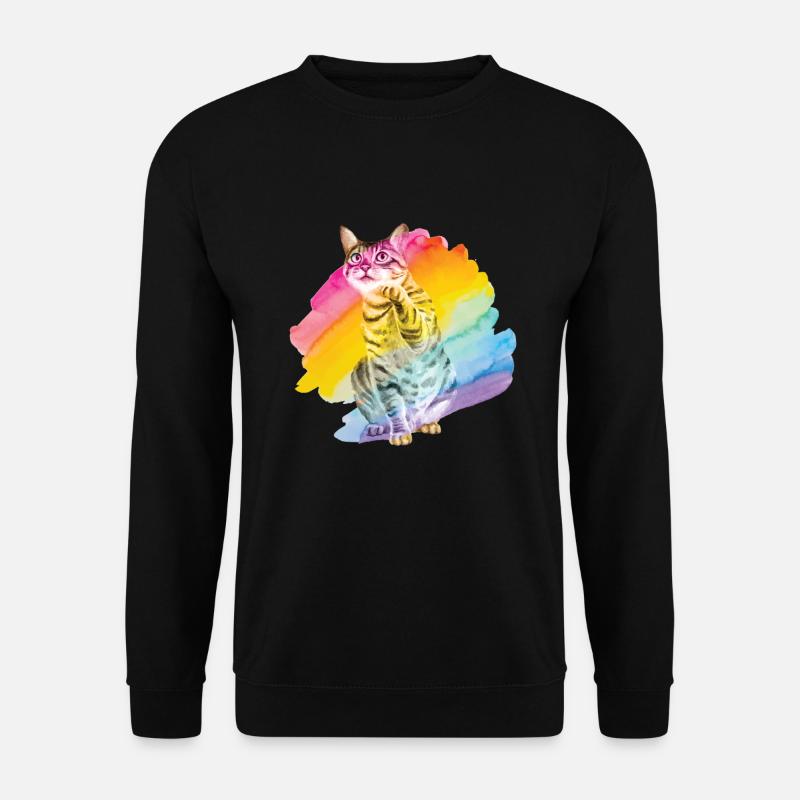 Savannah Katze Regenbogen Kätzchen - Unisex Pullover - Schwarz