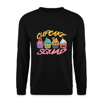 Cupcake Squad Kuchen Cupcake - Unisex Pullover - Schwarz - Vorne - Alina (178cm) & Michal (187cm)