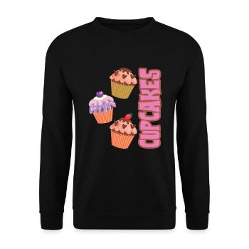 Cupcakes Kuchen Cupcake - Unisex Pullover - Schwarz - Vorne - Alina (178cm) & Michal (187cm)