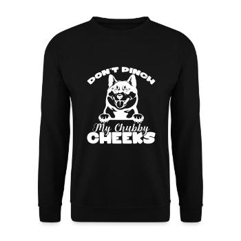 Dont Dinch My Chubby Cheeks Shiba Inu - Unisex Pullover - Schwarz - Vorne - Alina (178cm) & Michal (187cm)