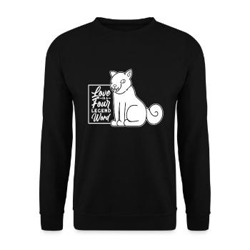 L’amour est un mot de quatre légendes Shiba Inu - Sweat-shirt Unisexe - noir - Devant - Alina (178cm) & Michal (187cm)