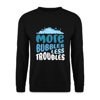 Plus de bulles moins de problèmes Seifenblasen - Sweat-shirt Unisexe - noir - Devant - Alina (178cm) & Michal (187cm)